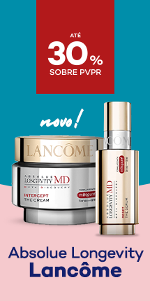 Nova gama Asbolue Longevity da marca Lancome com destaque promocional de at&eacute; 30% sobre pre&ccedil;o de Venda ao P&uacute;blico Recomendado